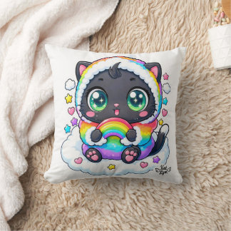Baby Kat Lym Cute Rainbow Cat Kudde