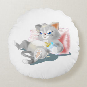 Baby Katt Rund Kudde