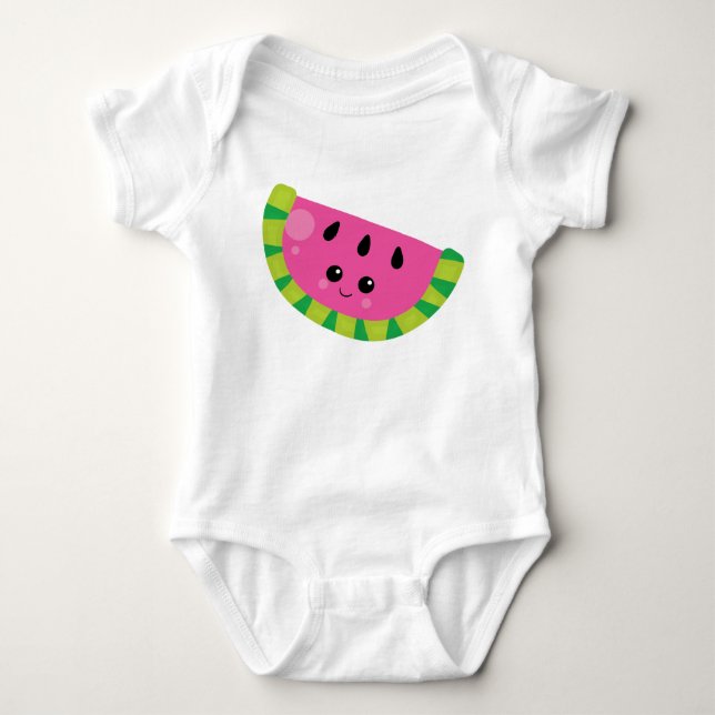 Baby Kawaii Vattenmelon Sommar Frukt Tjej T Shirt (Framsida)