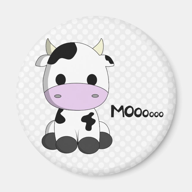 Baby kawaiiko-tecknaden på polka dots-magnet magnet (Framsidan)