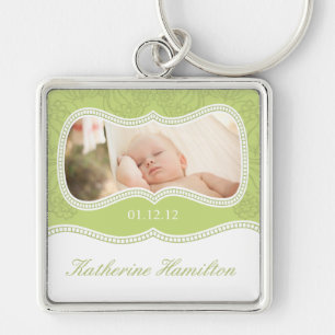 Baby Keepsakes fotonyckelkedja Fyrkantig Silverfärgad Nyckelring