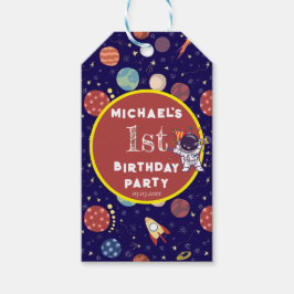 Baby Kids astronaut Rymd alla åldrar Födelsedagsfe Presentetikett