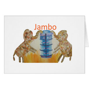 Baby Kids Jambo Jumbo Elephants Design Hälsningskort