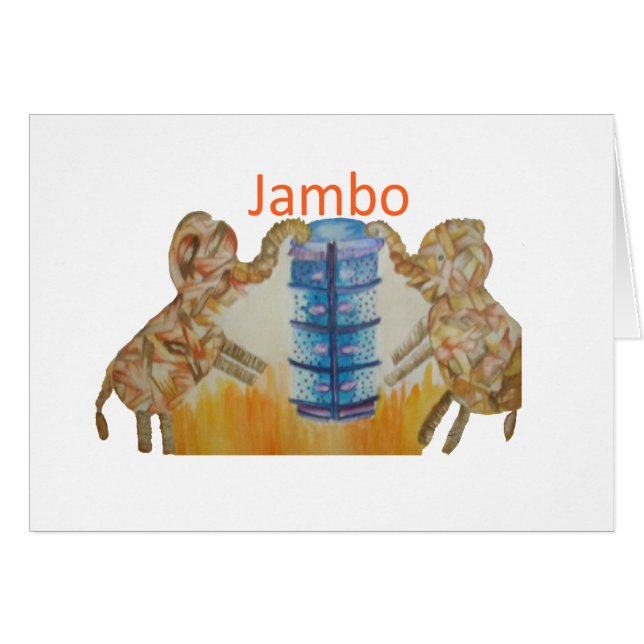 Baby Kids Jambo Jumbo Elephants Design Hälsningskort (Framsidan Horizontal)