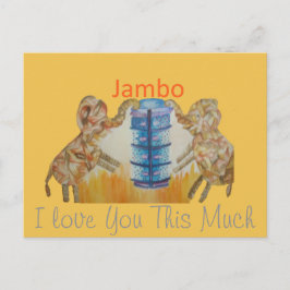 Baby Kids Jambo Jumbo Elephants Design Vykort