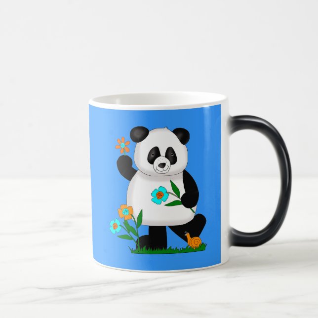 Baby Kids Panda med blommor 2 Magisk Mugg (Höger)