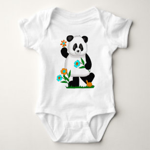 Baby Kids Panda med blommor 2 T-shirt