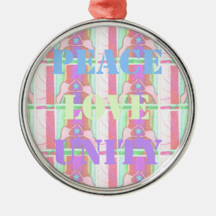 Baby Kids Peace Kärlek Unity Hakuna Matata design. Julgransprydnad Metall