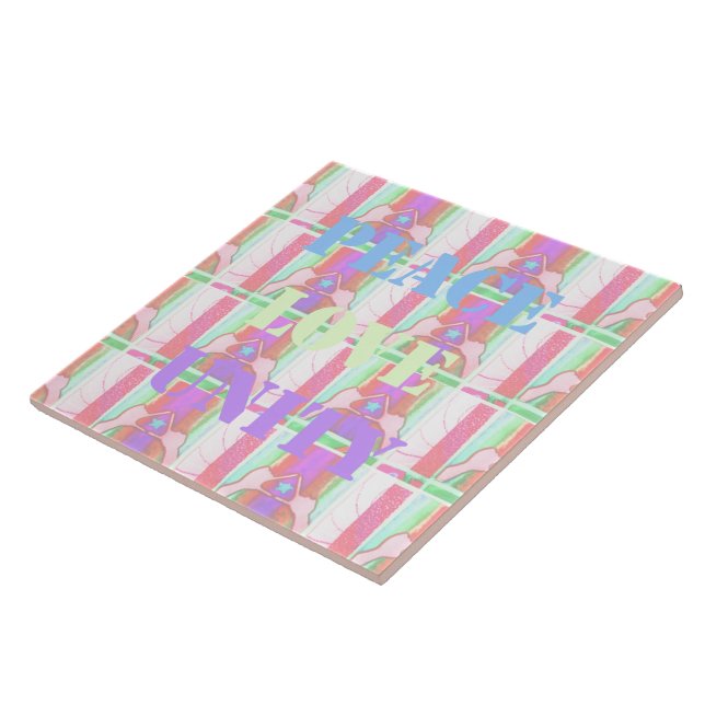 Baby Kids Peace Kärlek Unity Hakuna Matata design. Kakelplatta (Sidan)