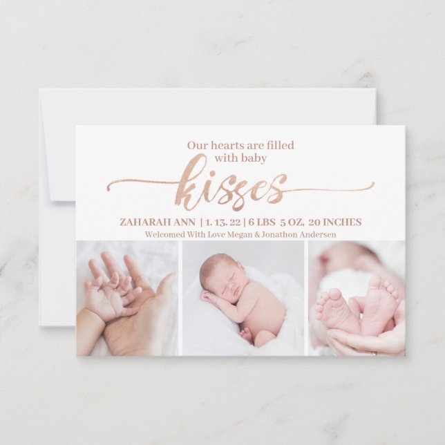 Baby Kisses Valentine 3 Photo Birth Baby Meddelande (Framsida)