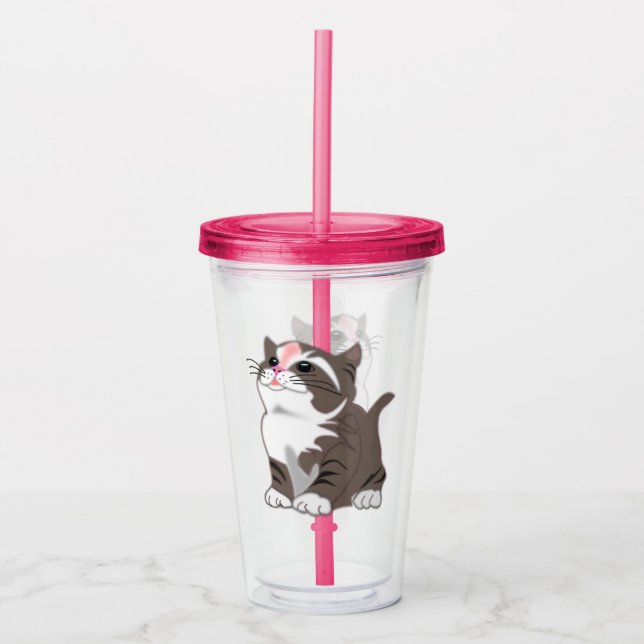 Baby Kitten Acrylic Tumbler Take Away Mugg (Framsida)