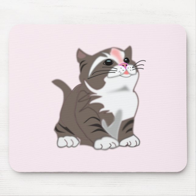 Baby Kitten Mouse Pad - Anpassningsbar Färg - Text Musmatta (Framsidan)