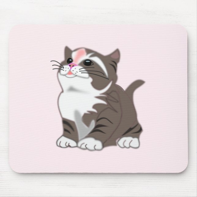 Baby Kitten Mouse Pad I Kärlek Pets - Rosa Musmatta (Framsidan)