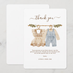 Baby Kläder Köns Avslöjande Inbjudan, Boho Baby Tack Kort