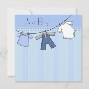 Baby Klädlinje Baby Pojke Kläder Baby Shower Inbjudningar