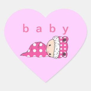 Baby-klistermärken Prickiga baby Hjärtformat Klistermärke