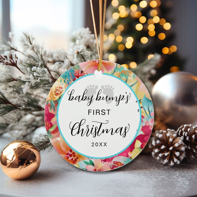 Baby-klumpens första julavtryck Helgdag Julgransprydnad Keramik (Skapare uppladdad)