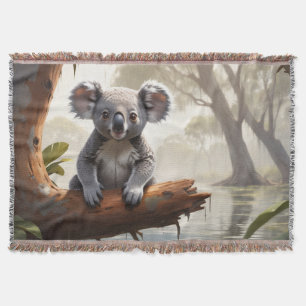 Baby Koala av en damm Filt
