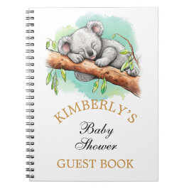 Baby Koala Baby Shower Personlig Guest Bok Anteckningsbok