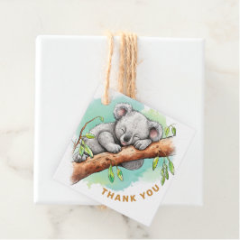 Baby Koala Baby Shower Tack Gåvor Etiketter