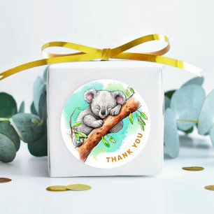 Baby Koala Baby Shower Tack Runt Klistermärke