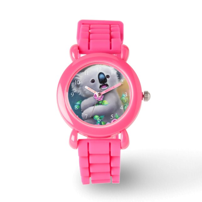 Baby Koala Bear med Flowers Armbandsur (Framsida)