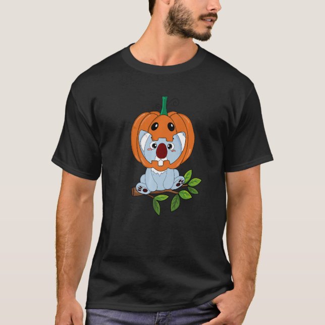 Baby Koala Bear med pumpkin Helmet Halloween Cos T Shirt (Framsida)