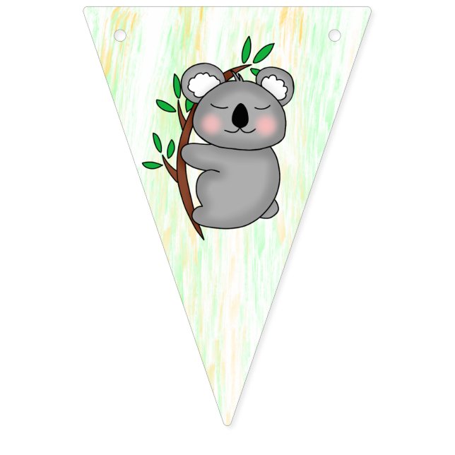 Baby Koala Bear Personlig Baby Shower Vimplar (Femte flaggan)