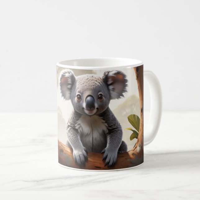 Baby Koala by a Pond Kaffemugg (Framsida höger)