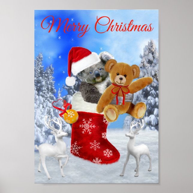 BABY KOALA CHRISTMAS MED TEDDY POSTER (Framsidan)