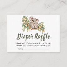 Baby Koala Eucalyptus Baby Shower Blöja Lotteri