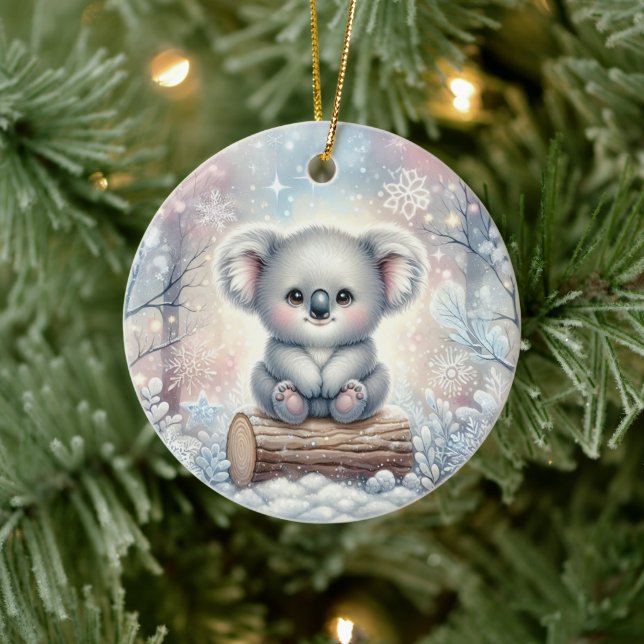 Baby Koala in Winter Glow Julgransprydnad Keramik (Träd)