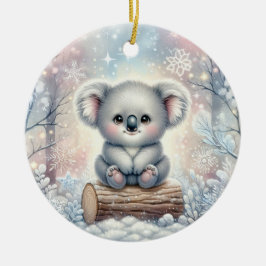 Baby Koala in Winter Glow Julgransprydnad Keramik