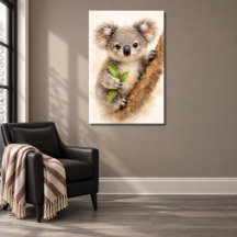 Baby Koala Joey som håller kvist