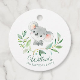 Baby Koala Soft Grönt Eucalyptus Birthday Gåvor Etiketter