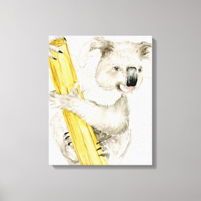 Baby Koala | Styrning och Hårig Canvastryck (Framsida)