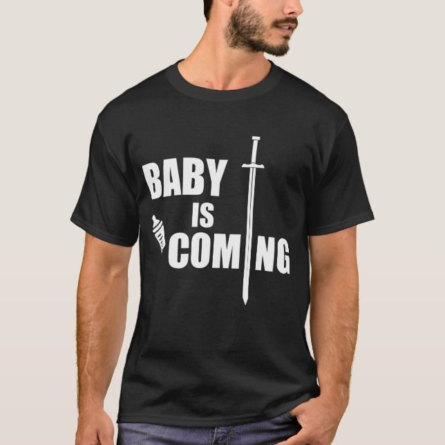 Baby kommer att få en fantastisk gåva till Pappor T Shirt (Framsida)