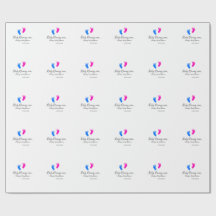 Baby kommer snart att duscha blått rosa baby fötte