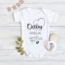 Baby kommer snart att meddela Namn Baby-kroppsdräk