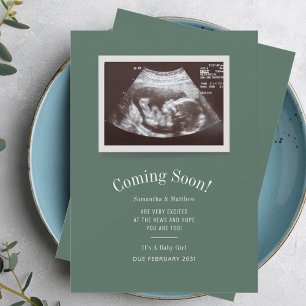 Baby kommer snart Ultraljudsmeddelande om Gravid a Anteckningskort