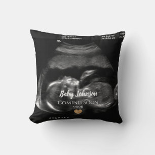 Baby kommer snart Ultralound Guld hjärta Kudde