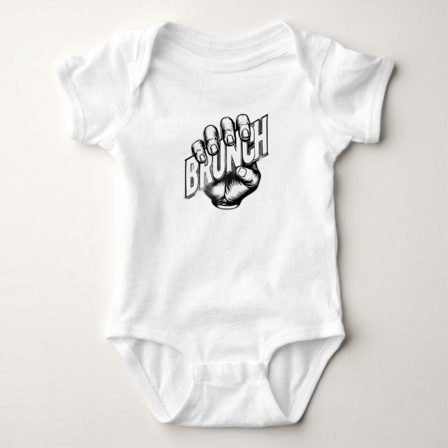 Baby-kontur med fet "BRUNCH"-grafik T Shirt (Framsida)