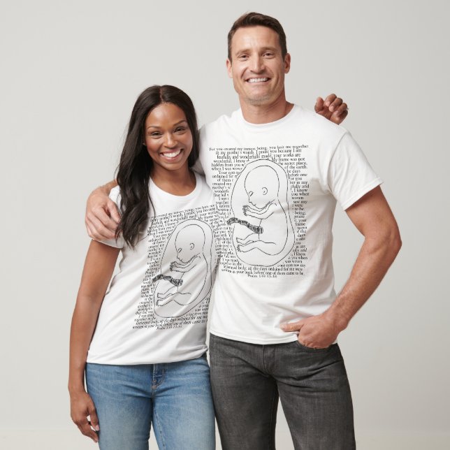 Baby kontur med Psalm 139:13-16 T Shirt (Unisex)