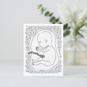 Baby kontur med Psalm 139:13-16 Vykort