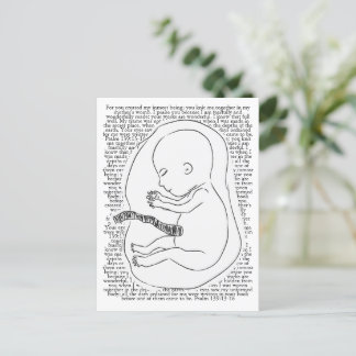Baby kontur med Psalm 139:13-16 Vykort