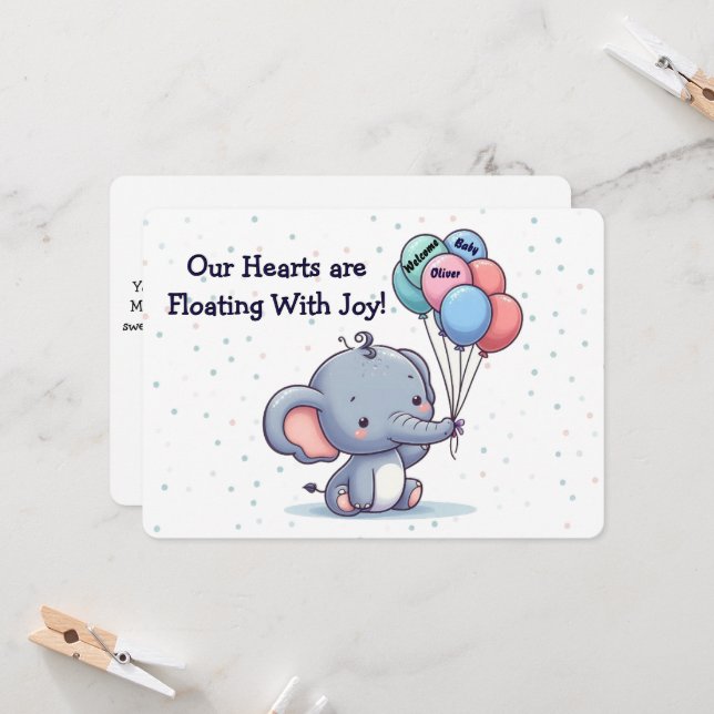 Baby-kort för personlig Grattisar Inbjudningar (Fram/Back In Situ)