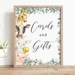 Baby-kort och gåvor från Rustic Greenery Boskap Poster