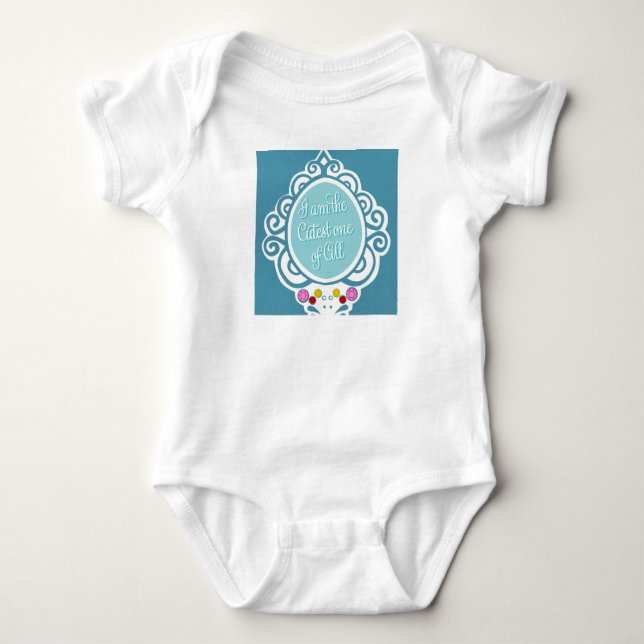 Baby Kortärmad Onsie T Shirt (Framsida)