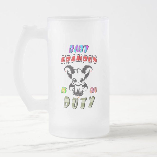 Baby Krampus är i tjänst Frostat Ölglas (Vänster)
