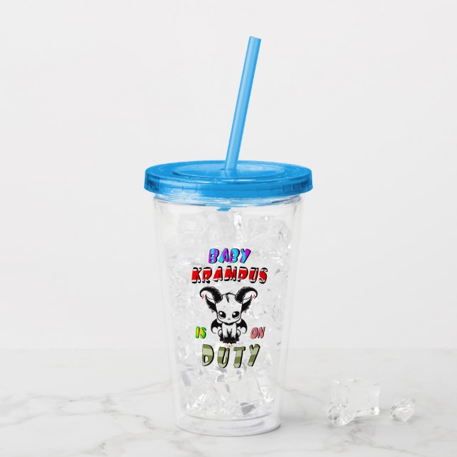 Baby Krampus är i tjänst Take Away Mugg (Baksida Ice)